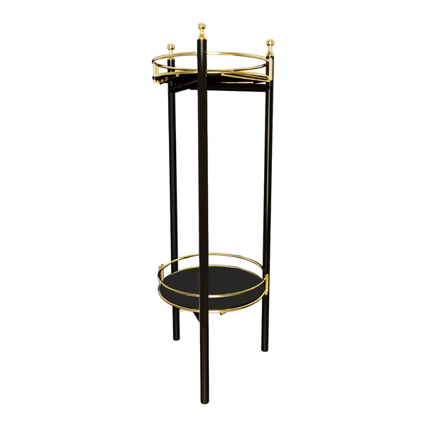 Blomstativ Oulainen 79x28x28cm Sort/Guld [en.casa]