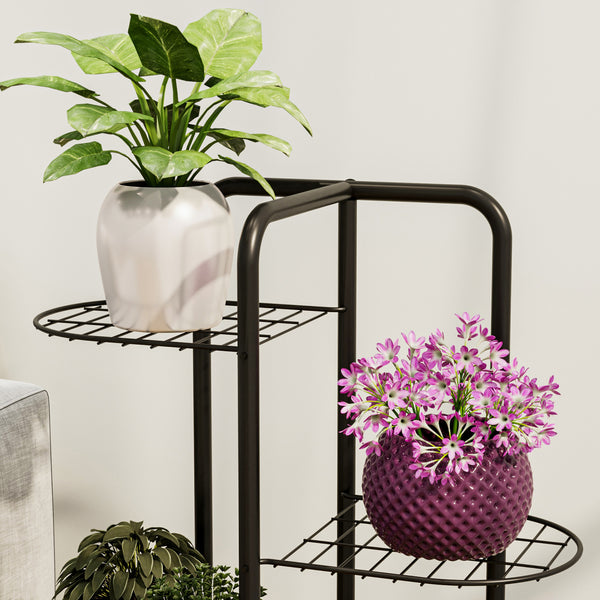 Blomstativ Pedersöre 83x52x25cm Sort [en.casa]