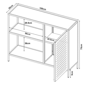 Skabereol Viitasaari Metal Sort [en.casa]