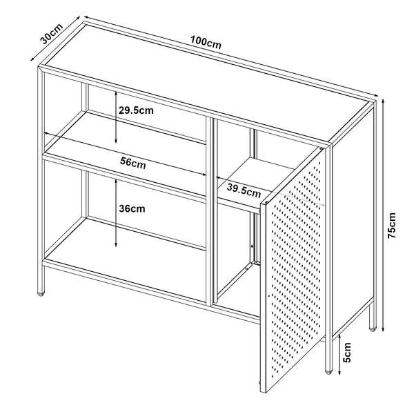 Skabereol Viitasaari Metal Sort [en.casa]