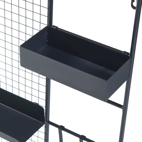 Væggitter Westre 70x60x11cm metal sort [en.casa].
