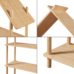 Børnehylde Hamarøy bambus i huslook 137x90x30cm [en.casa].