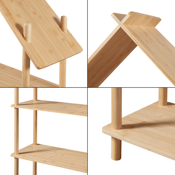 Børnehylde Hamarøy bambus i huslook 137x90x30cm [en.casa].