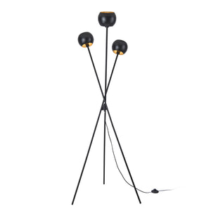 Gulvlampe Nykvarn 3-lys metal sort [lux.pro].
