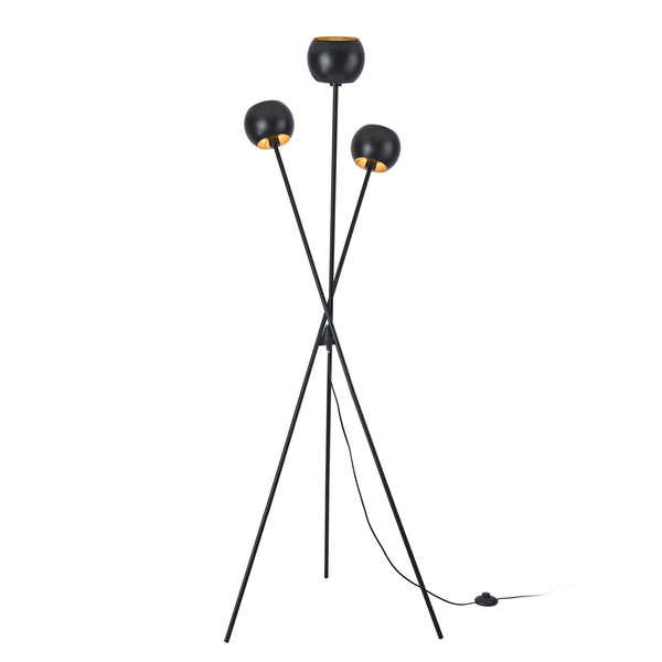 Gulvlampe Nykvarn 3-lys metal sort [lux.pro].