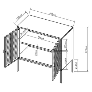 Sideboard Castelli 82,5 x 80 x 40 cm Hvid Stål [en.casa]