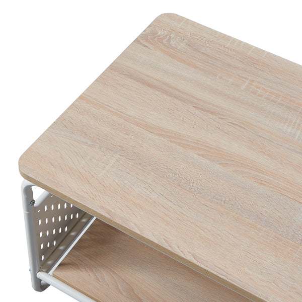 Sofabord Dyrøy 100x50x43cm hvid/eg [en.casa].
