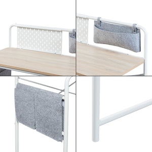Skrivebord Dyrøy 98x98x46cm hvid/eg [en.casa].