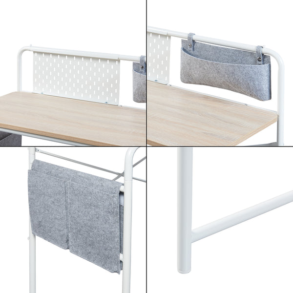 Skrivebord Dyrøy 98x98x46cm hvid/eg [en.casa].