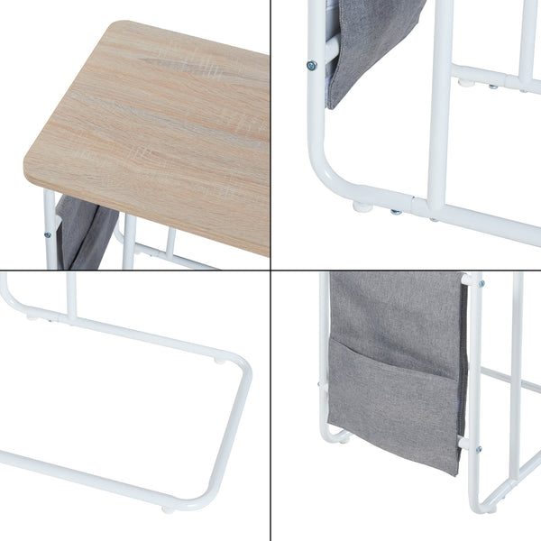 Laptop-bord Dyrøy 56x48x37cm hvid/eg [en.casa].