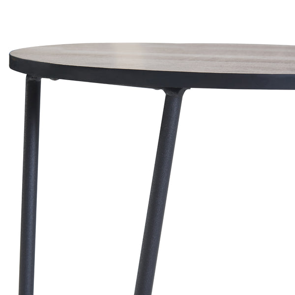 Ylöjärvi sidebord med 2 hylder i sort/eg-look [en.casa].