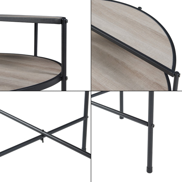 Sidebord Fyresdal sort/eg-look [en.casa].