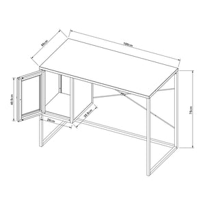 Skrivebord Sund Stål 75x100x50 cm Grå [en.casa]