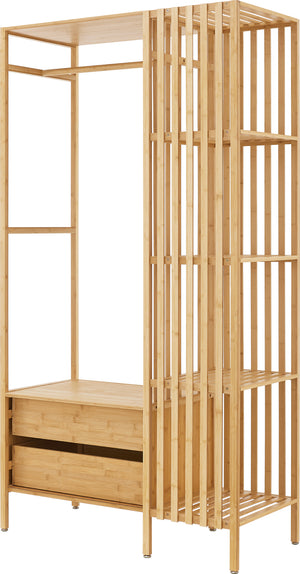 Garderobestativ Varanger 185x100x45 cm Bambus [en.casa]