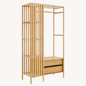 Garderobestativ Varanger 185x100x45 cm Bambus [en.casa]
