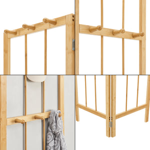 Hjørnegarderobe Hyllestad 165,5x92x8cm Bambus [en.casa]