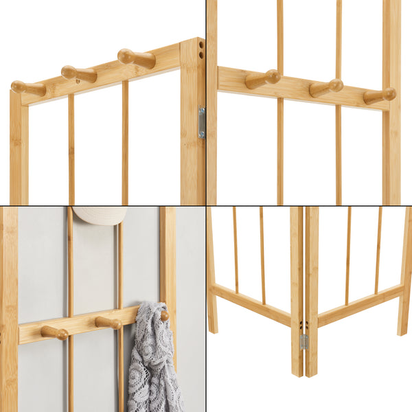 Hjørnegarderobe Hyllestad 165,5x92x8cm Bambus [en.casa]