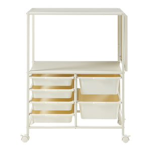 Trolley Sørfold med kasser 100x37x85cm Hvid [en.casa].