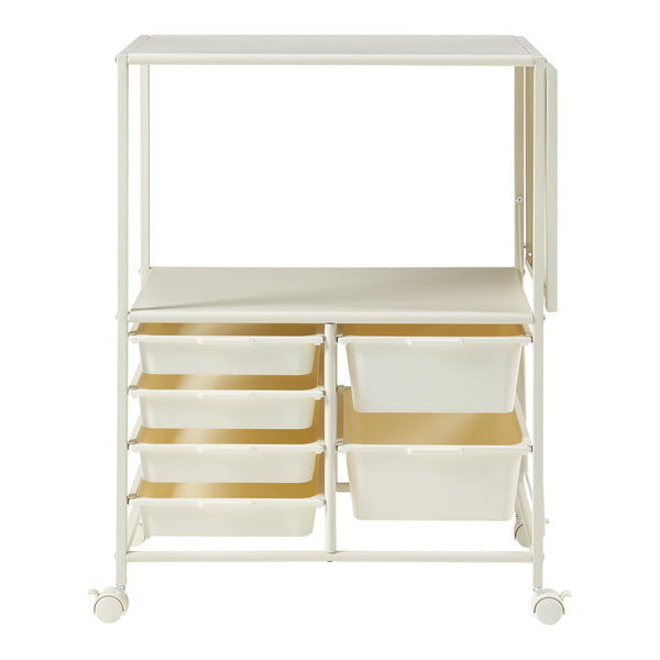 Trolley Sørfold med kasser 100x37x85cm Hvid [en.casa].