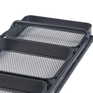 Vogn Vörå med 3 niveauer 88x45x30cm sort [en.casa].