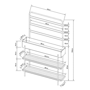 Udendørs plantestativ Aalsmeer metal 154x96x24 cm sort [casa.pro].