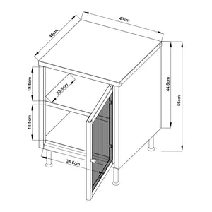 Sideskab Lindau 56x40x40 cm cremehvid [en.casa]