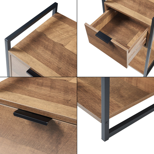 Sidebord Namsskogan 62x33x32cm valnøddetræ-look [en.casa]