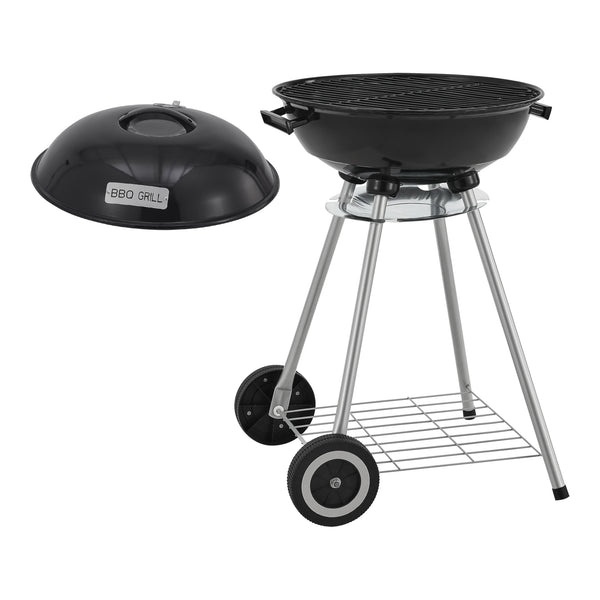 Apricena rund grill 80x49x47cm sort [casa.pro].