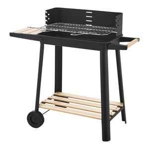 Ari grillvogn 78x86x30cm sort/bambus [casa.pro]