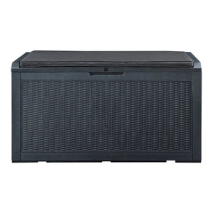 Opbevaringsboks Atella 122x54,5x65cm sort, rattan-look [casa.pro].