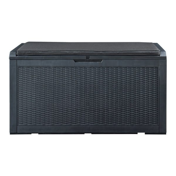 Opbevaringsboks Atella 122x54,5x65cm sort, rattan-look [casa.pro].
