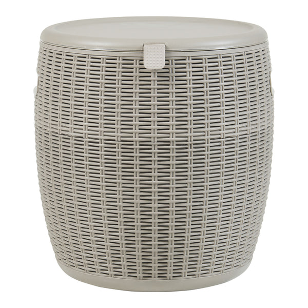 Køleboks-puf Avetrana 44xØ40 cm Lysebrun [casa.pro]