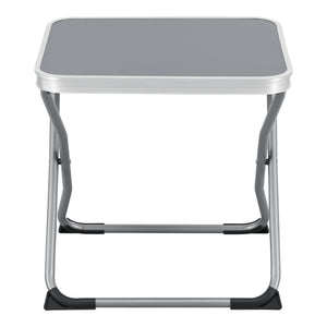 2-i-1 campingstol og bord Barete 47x47x37 cm grå [en.casa]