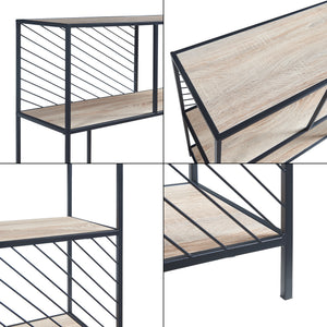 Konsolbord Övertorneå 100x30x75 cm Sort/Eg [en.casa]