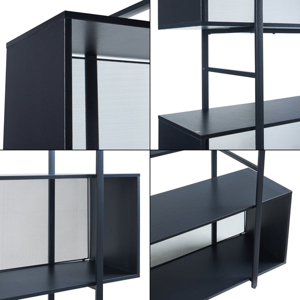 Gulvreol Randaberg 180x180x33 cm Sort [en.casa]