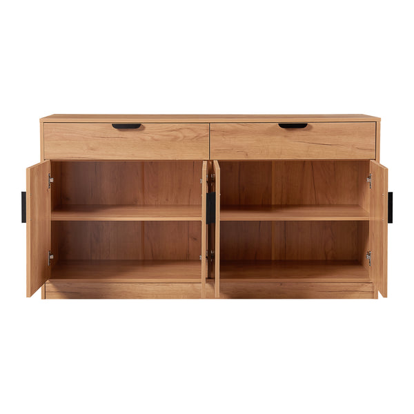Skænk Varkaus 75x140x40cm MDF Eg-look [en.casa]