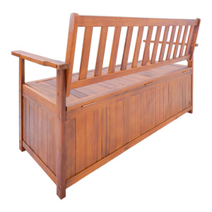 Havestol Avezzano med opbevaringsrum 130x60x88cm Akacie FSC®-certificeret [en.casa]