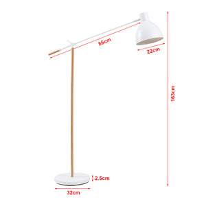 Banchory metalgulvlampe 163 cm træ-effekt/hvid [lux.pro]