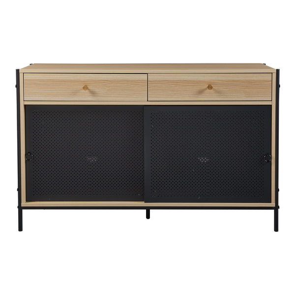 TV-skab Tysnes 120x40x75 cm Eg/Sort [en.casa]