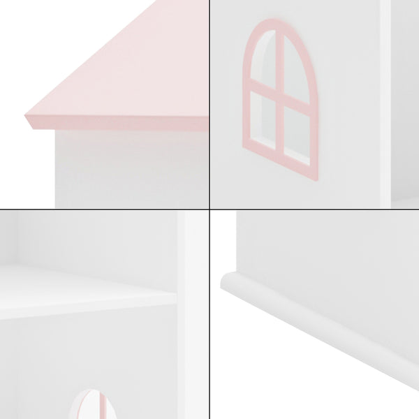 Børnehylde Vipsali 140x40x35 cm hvid/pink [en.casa]