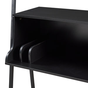 Skrivebord Storfjord med stigehylde 184x80x40cm sort [en.casa].