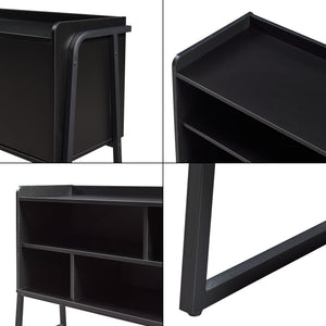 TV-skab Storfjord 120x34x63 cm Sort [en.casa]