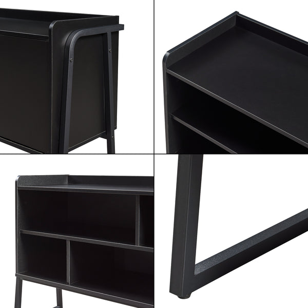 TV-skab Storfjord 120x34x63 cm Sort [en.casa]