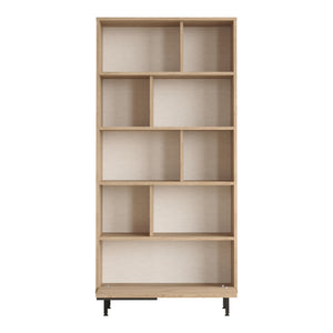 Bogreol Kvænangen 176x84x30 cm Eg-look/Rattan-look [en.casa]