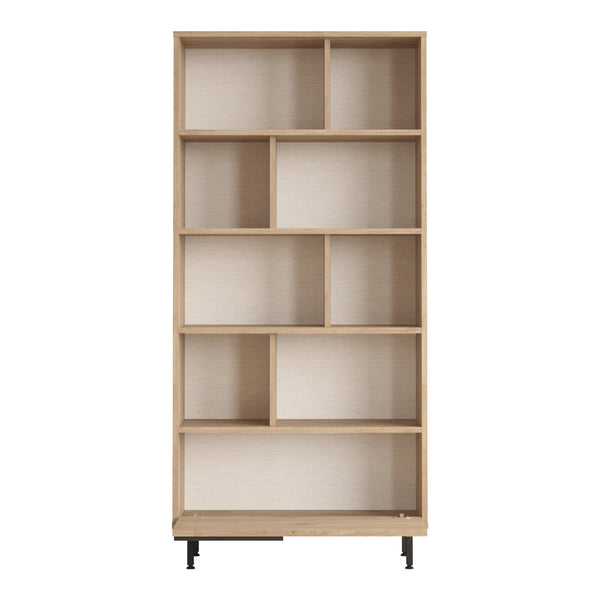 Bogreol Kvænangen 176x84x30 cm Eg-look/Rattan-look [en.casa]