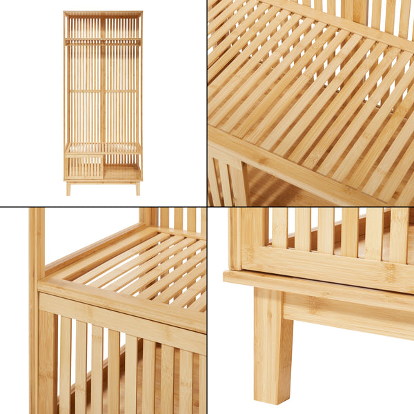 Knagerække Ypäjä 187x80x47 cm bambus [en.casa].