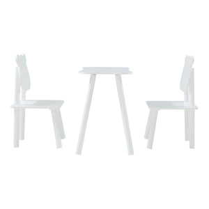 Panjang-børnesiddegruppe med bamsedesign hvid [en.casa].
