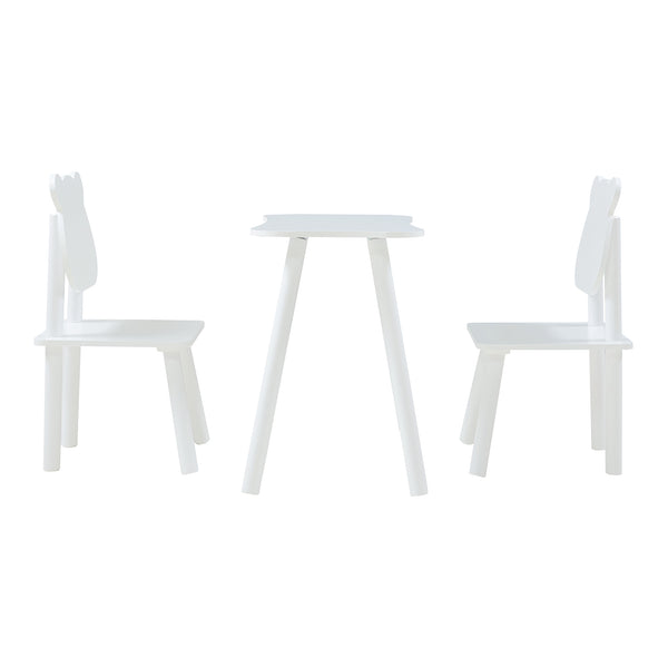 Panjang-børnesiddegruppe med bamsedesign hvid [en.casa].