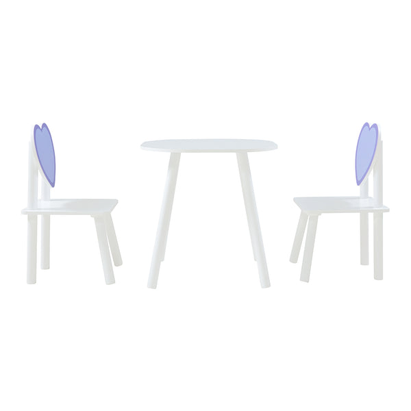 Siljan siddegruppe til børn med hjertedesign hvid/lilla [en.casa].