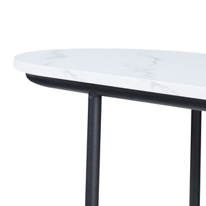 Konsolbord Nordfron 120x40x75 cm marmor, hvid [en.casa]
